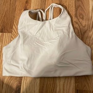 Athleta White Strappy Back Sports Bra
